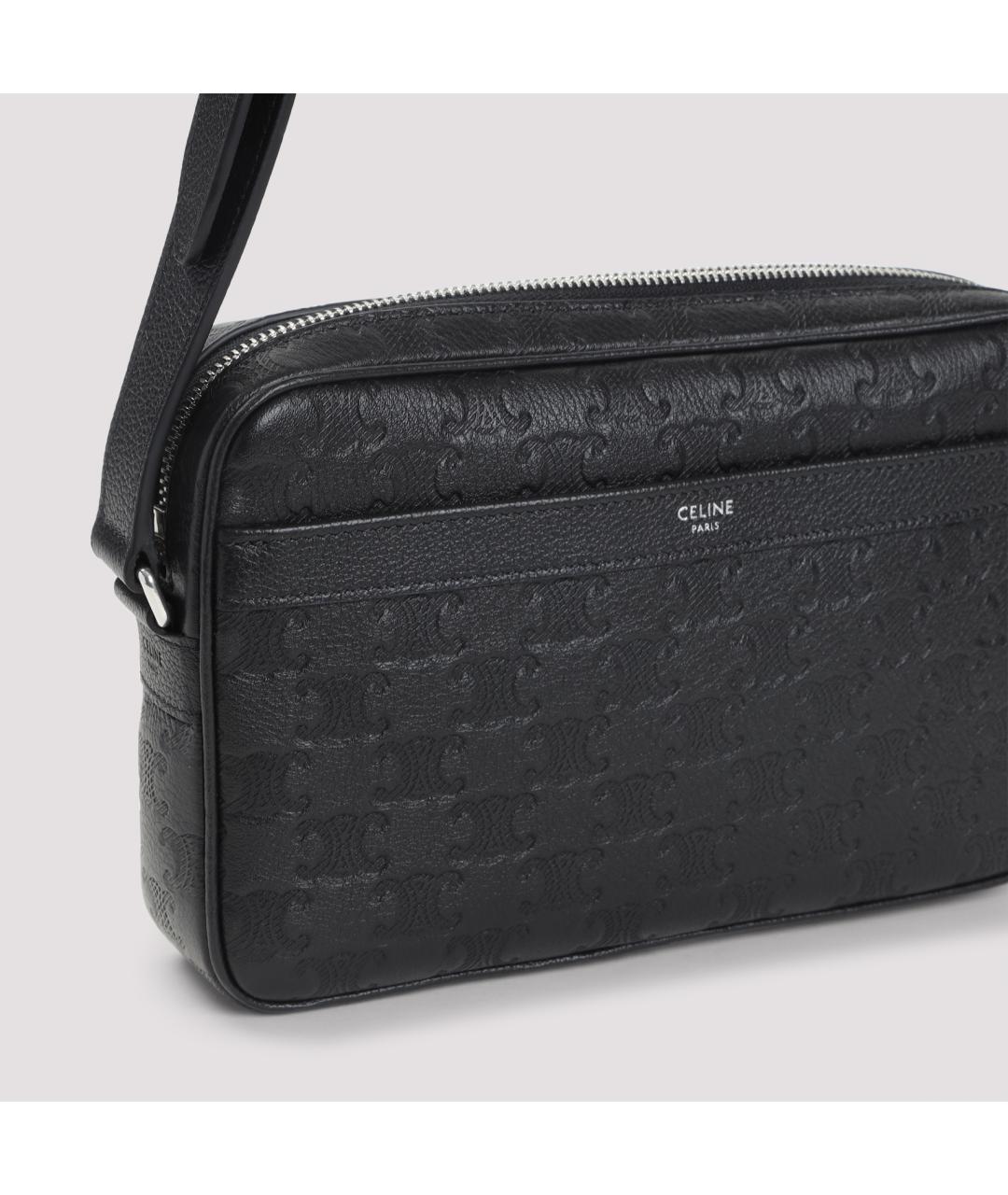 CELINE Черная кожаная сумка на плечо, фото 5