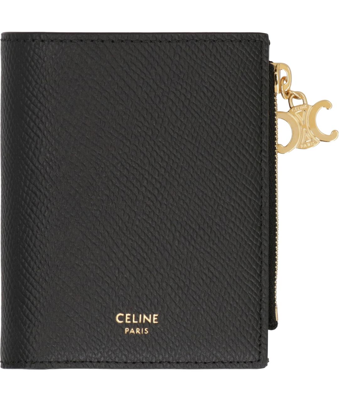 CELINE Черный кожаный кошелек, фото 2