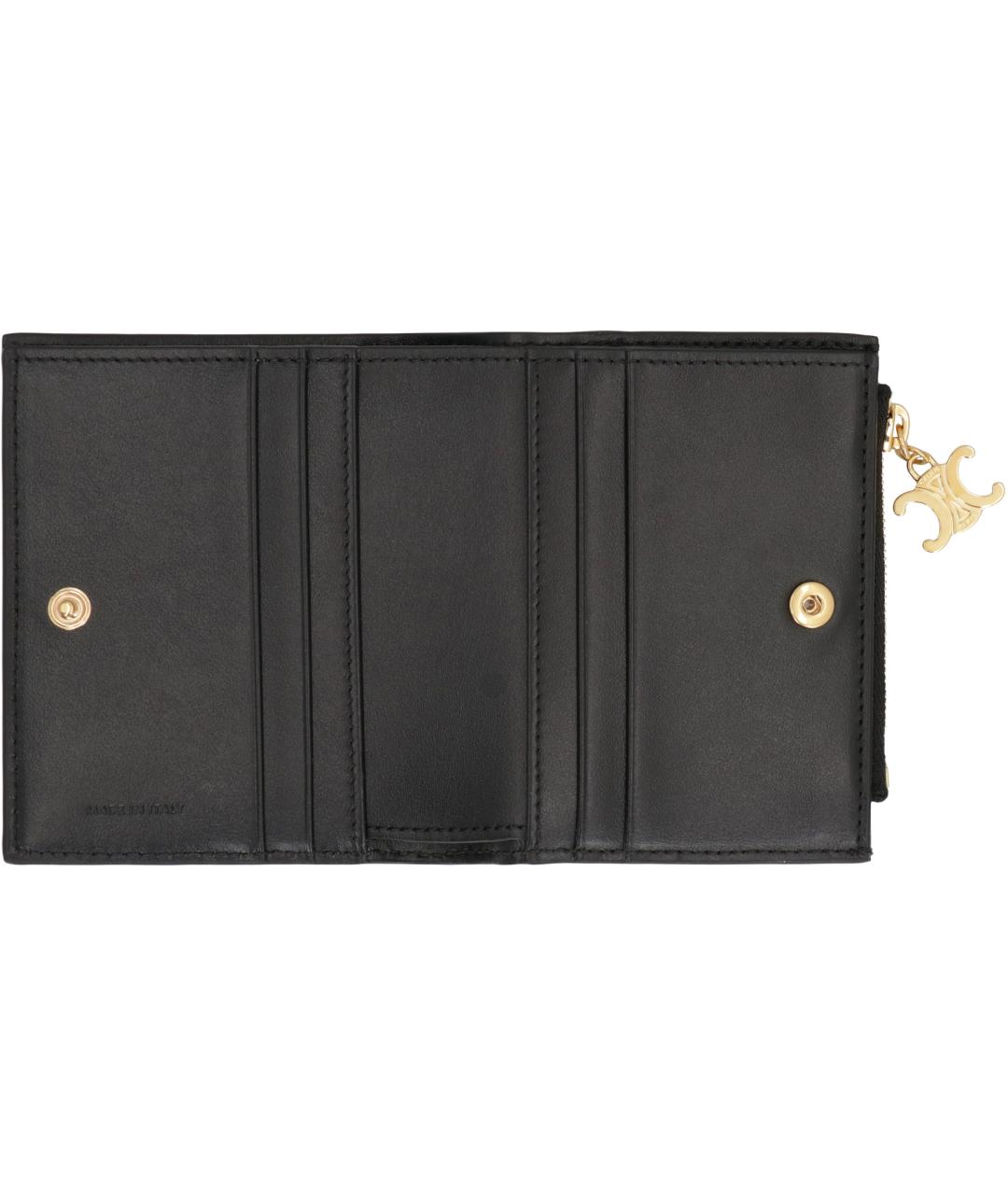 CELINE Черный кожаный кошелек, фото 4