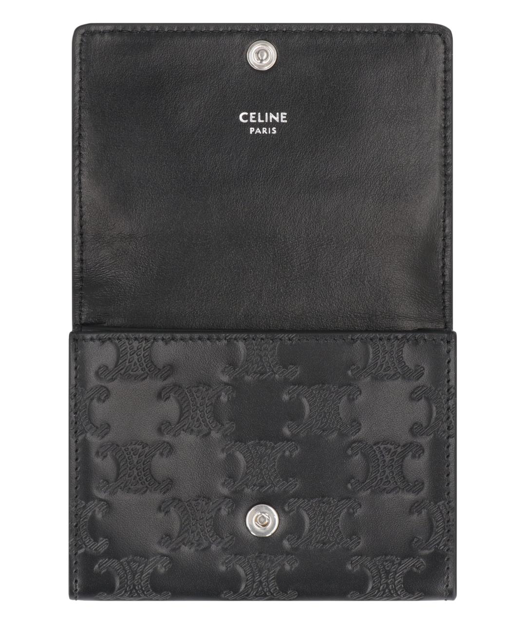 CELINE Черный кожаный кошелек, фото 4