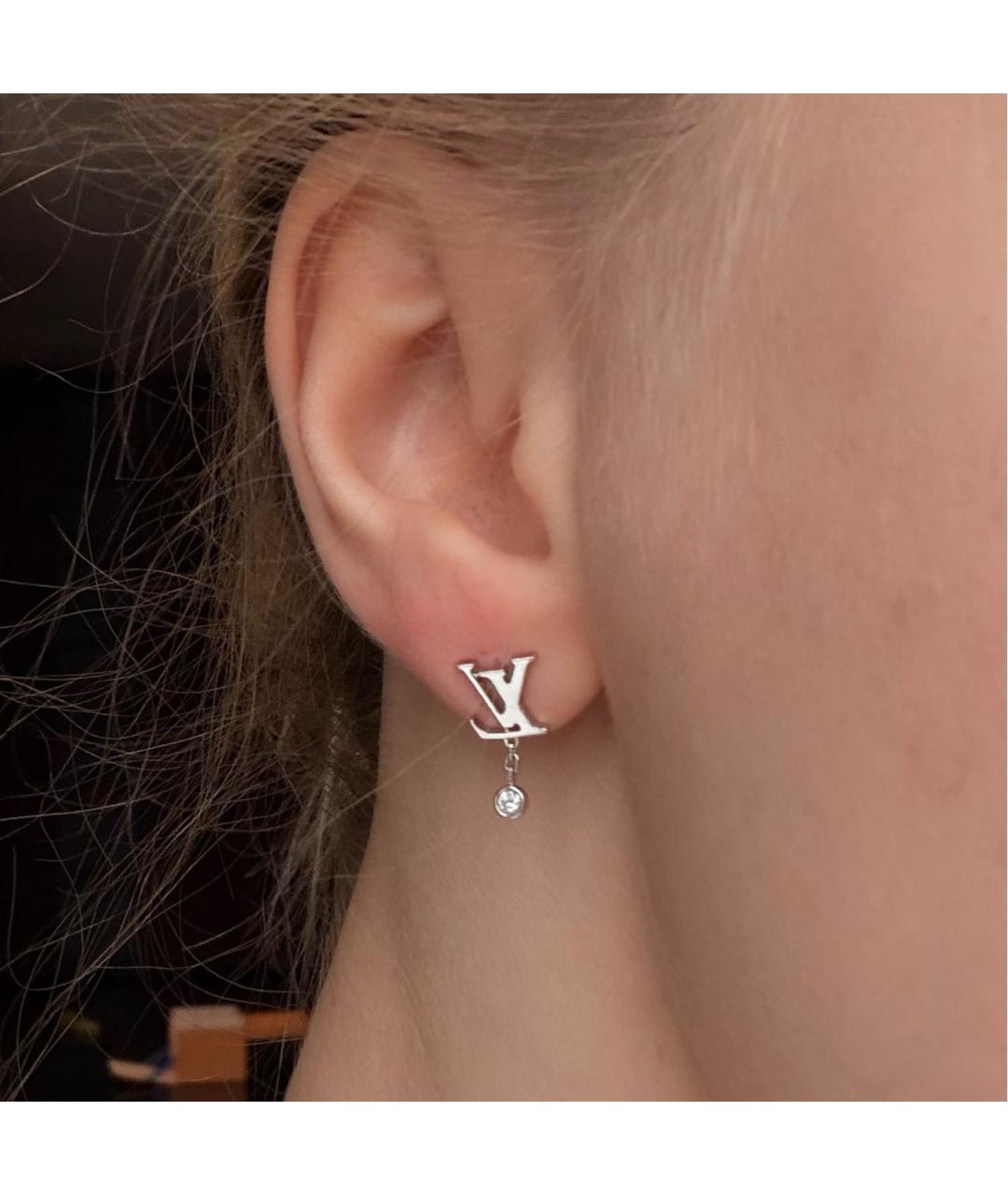 LOUIS VUITTON Серебряные серьги из белого золота, фото 4