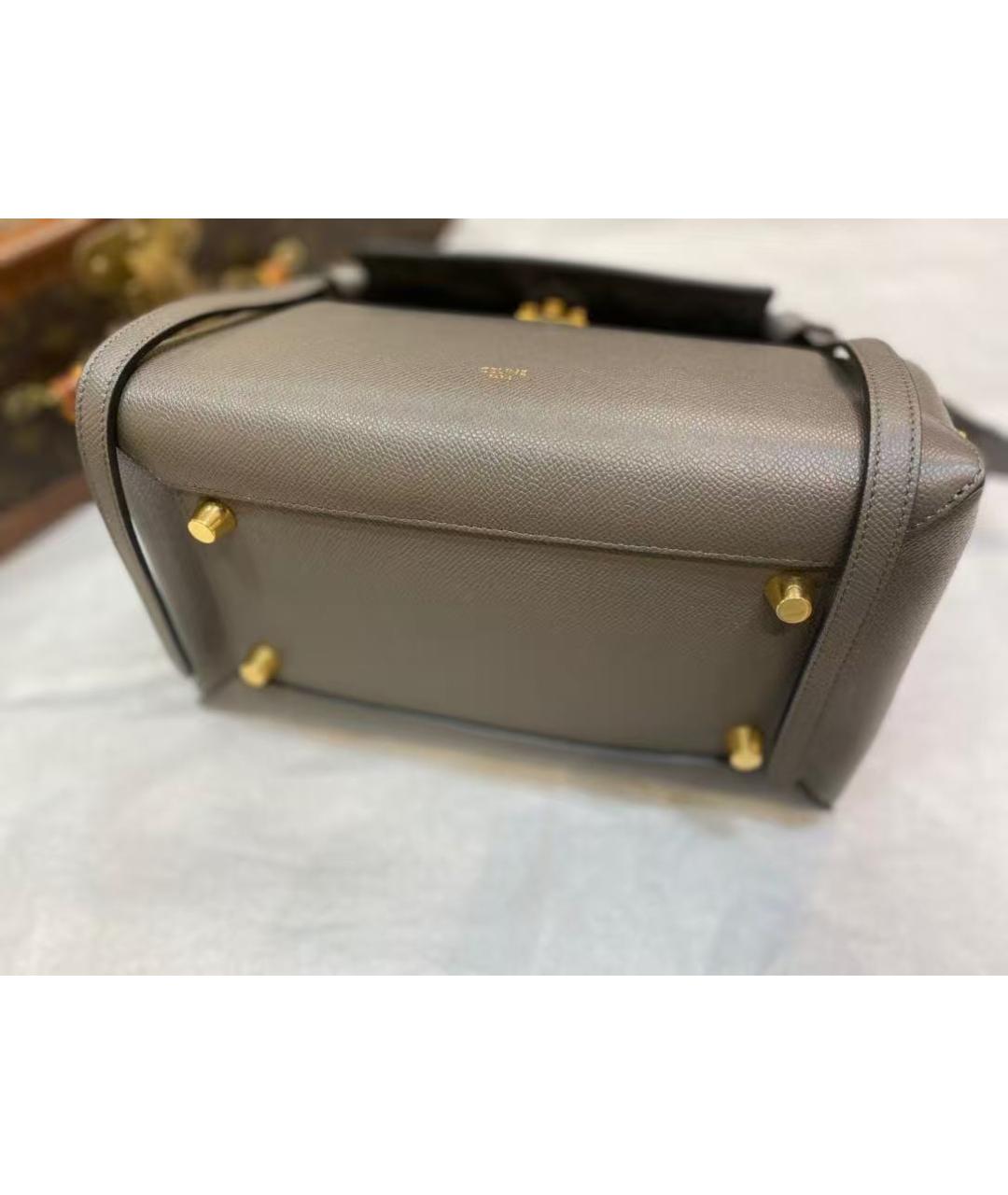 CELINE Серая кожаная сумка через плечо, фото 5