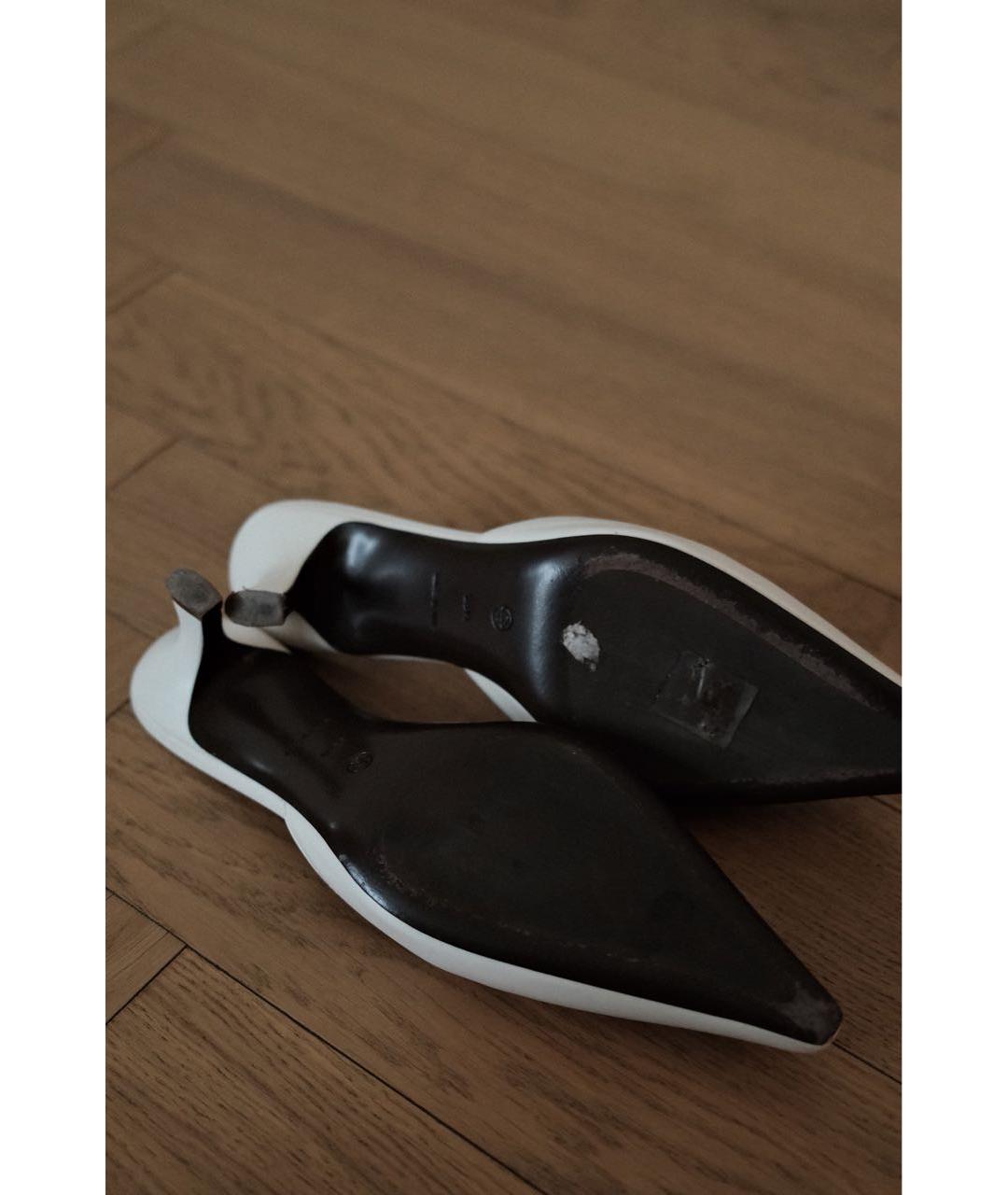 THE ROW Белые кожаные мюли, фото 6