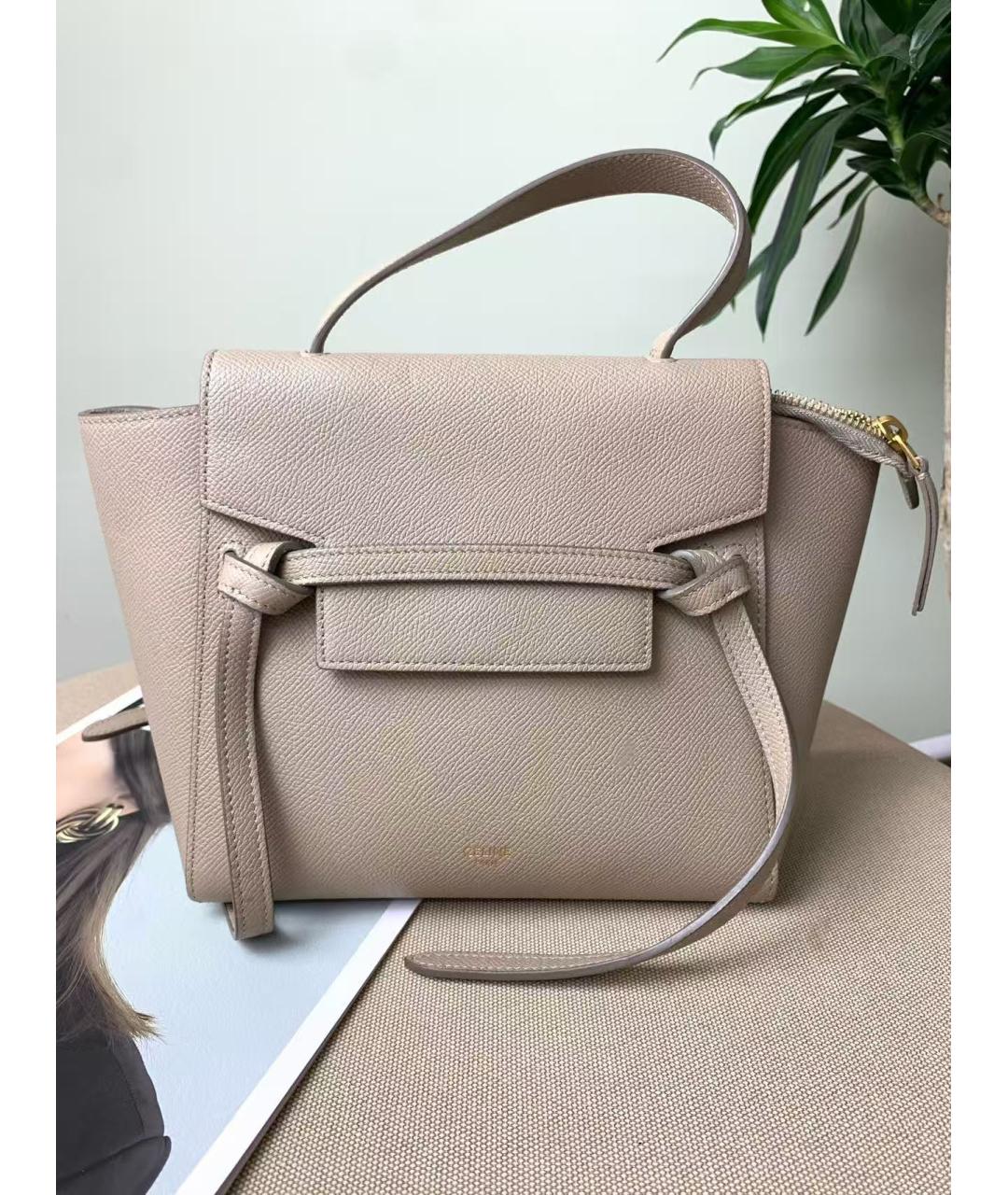 CELINE Серая кожаная сумка через плечо, фото 2