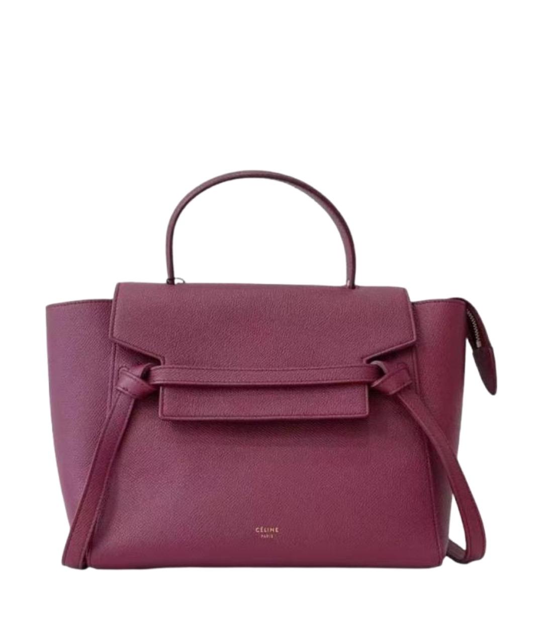 CELINE Бордовая кожаная сумка через плечо, фото 1