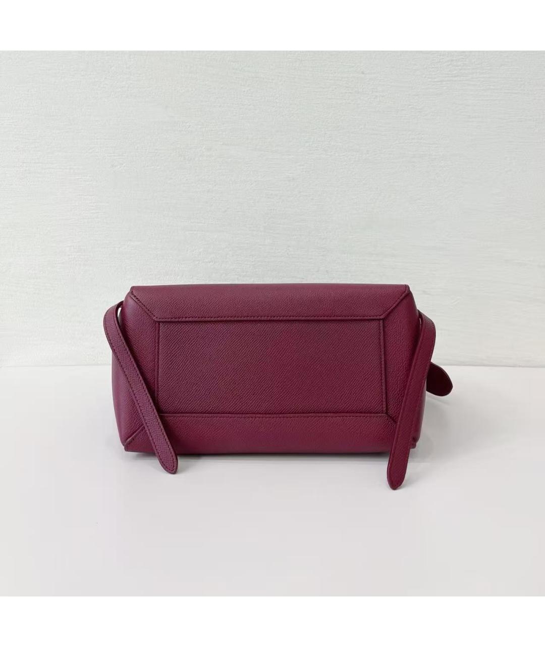 CELINE Бордовая кожаная сумка через плечо, фото 7
