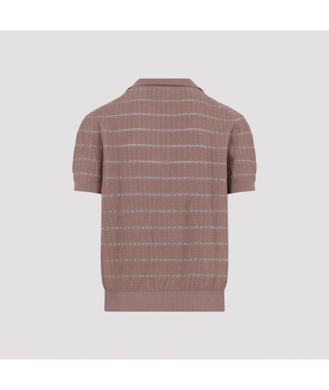 BRIONI Розовое хлопковое поло с коротким рукавом, фото 4