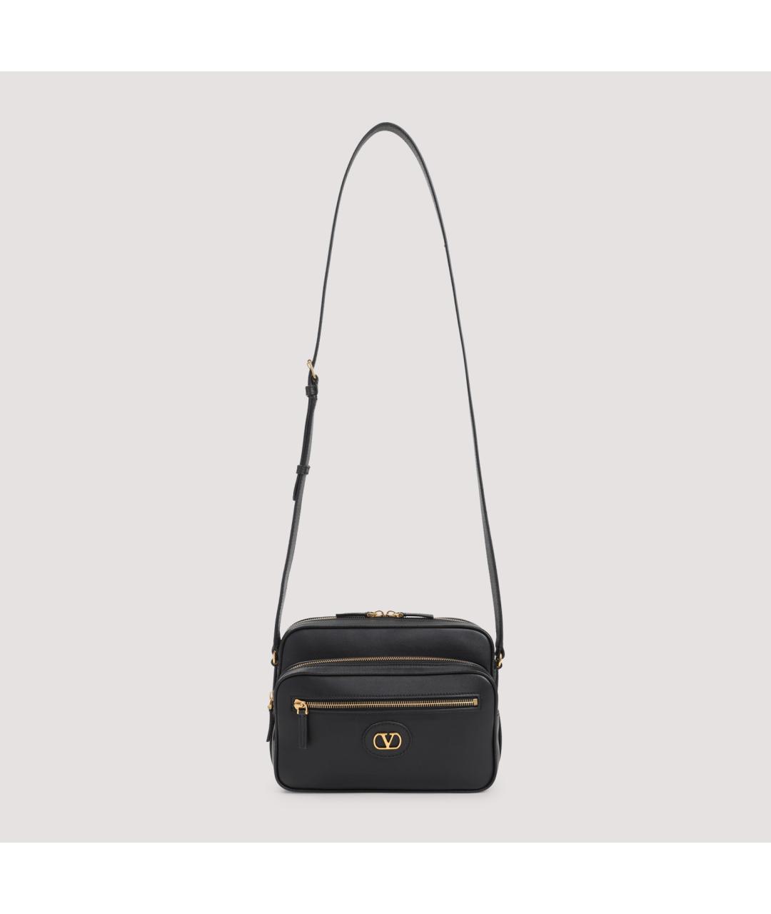 VALENTINO Черная кожаная сумка на плечо, фото 3