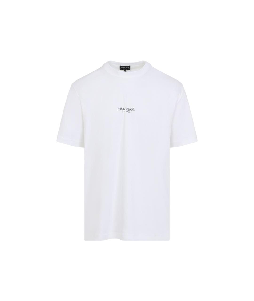 GIORGIO ARMANI Белая хлопковая футболка, фото 1