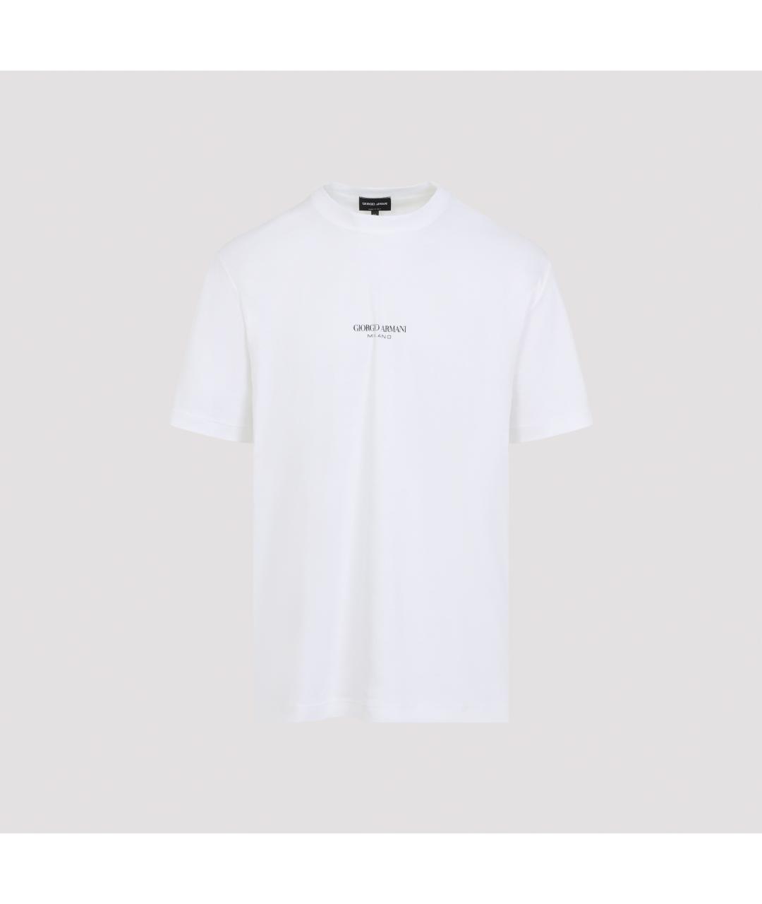 GIORGIO ARMANI Белая хлопковая футболка, фото 3