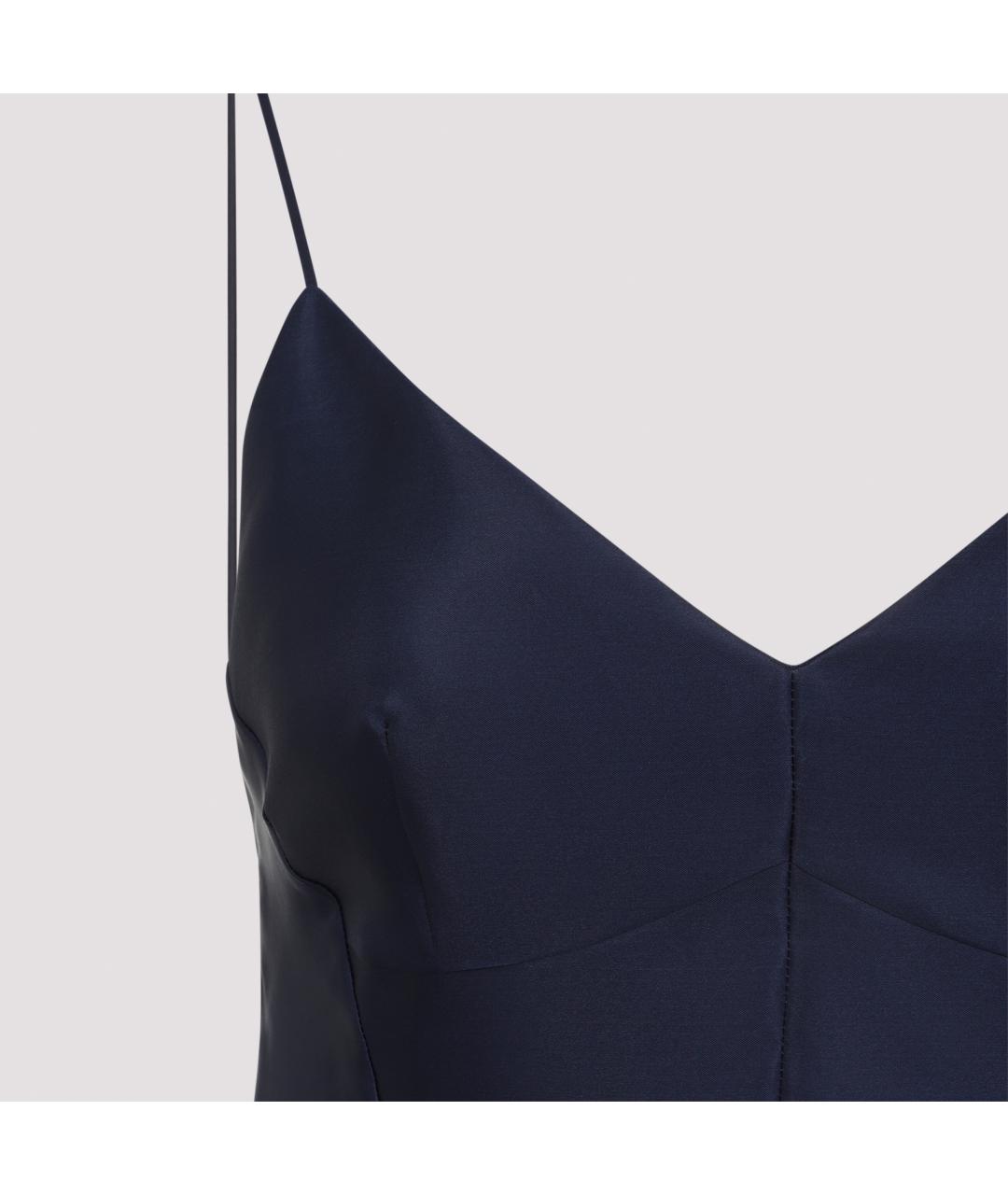 ALBERTA FERRETTI Синее шелковое платье, фото 5