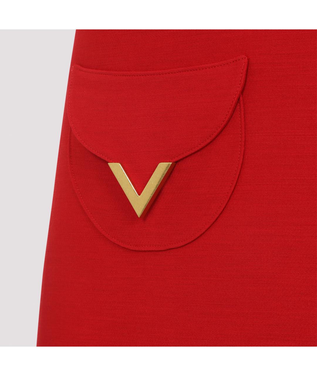 VALENTINO Красное шерстяное повседневное платье, фото 6