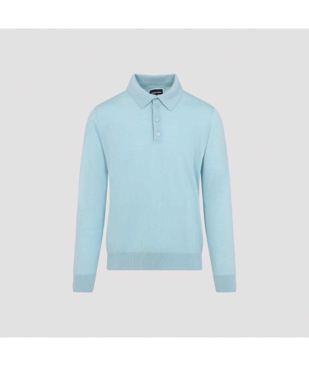 GIORGIO ARMANI Голубой шерстяной джемпер / свитер, фото 3