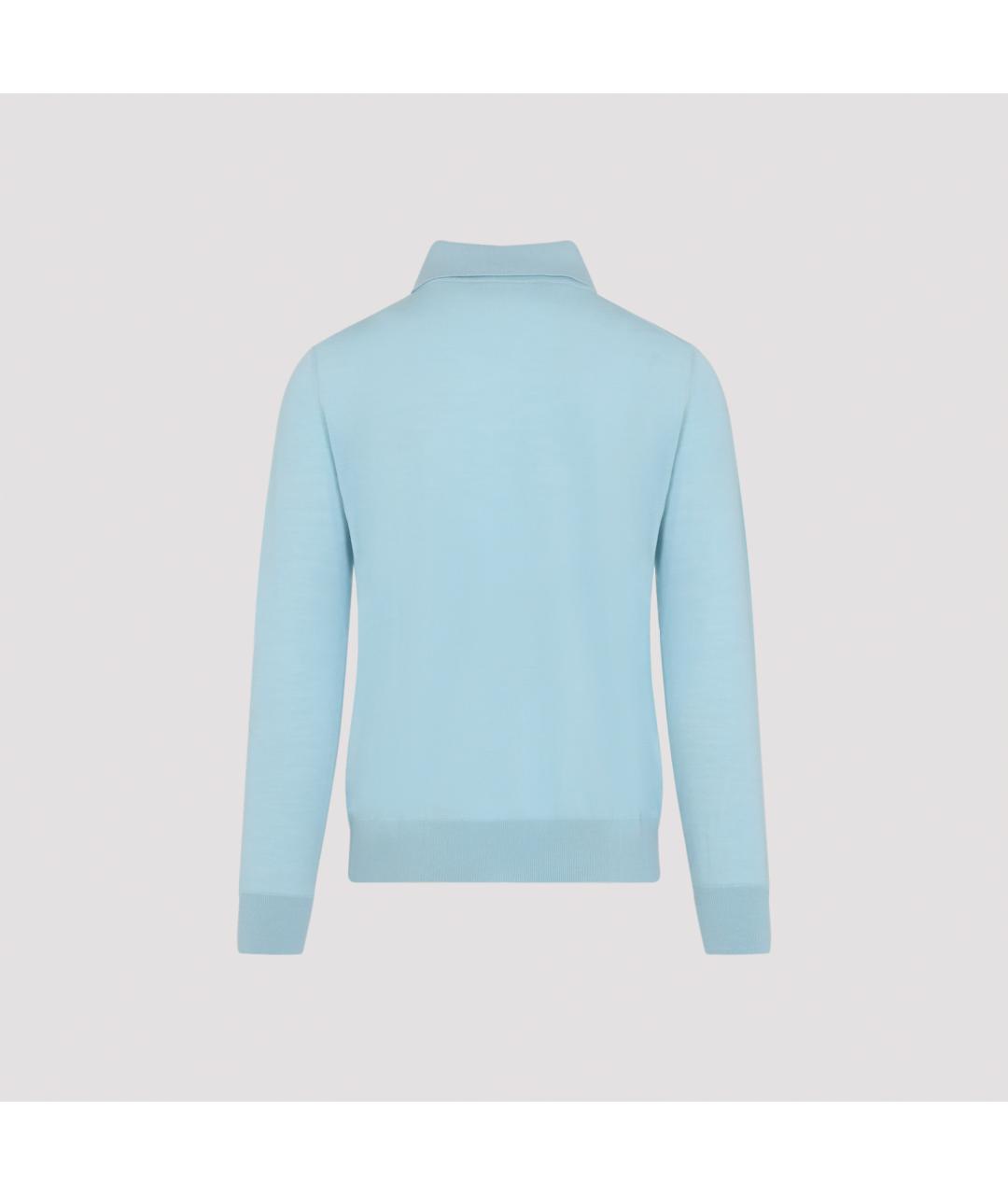 GIORGIO ARMANI Голубой шерстяной джемпер / свитер, фото 4