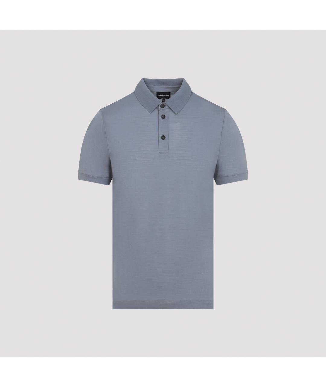 GIORGIO ARMANI Голубой шерстяной джемпер / свитер, фото 3