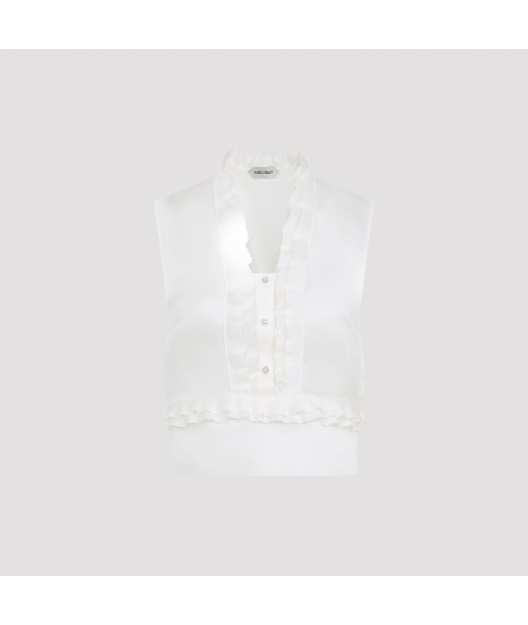 ALBERTA FERRETTI Бежевая шелковая блузы, фото 2