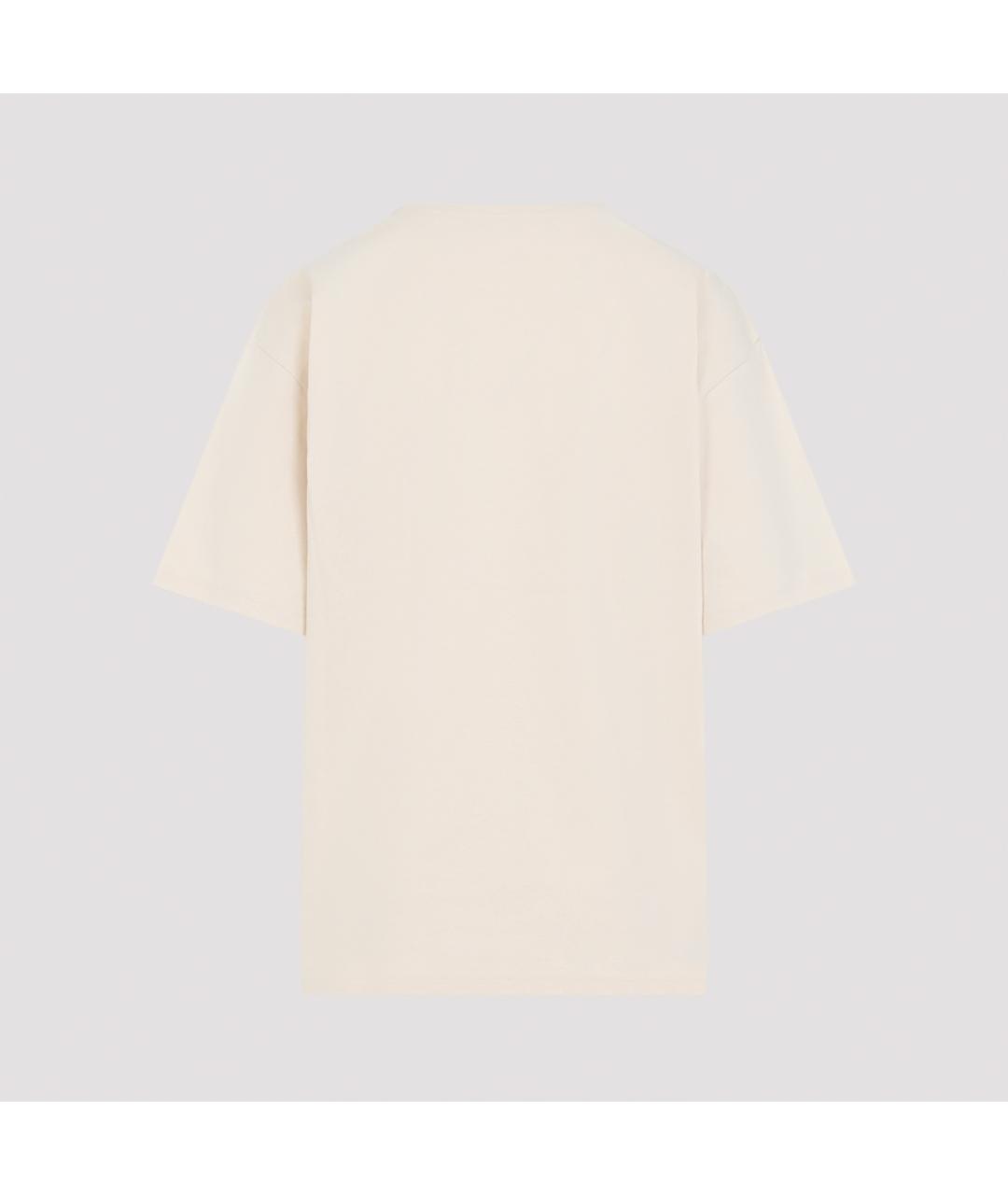 VALENTINO Бежевая хлопковая футболка, фото 4