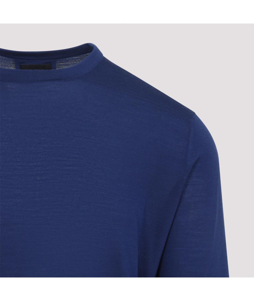 GIORGIO ARMANI Синий шерстяной джемпер / свитер, фото 5