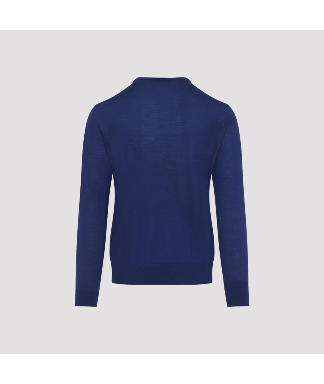 GIORGIO ARMANI Синий шерстяной джемпер / свитер, фото 4