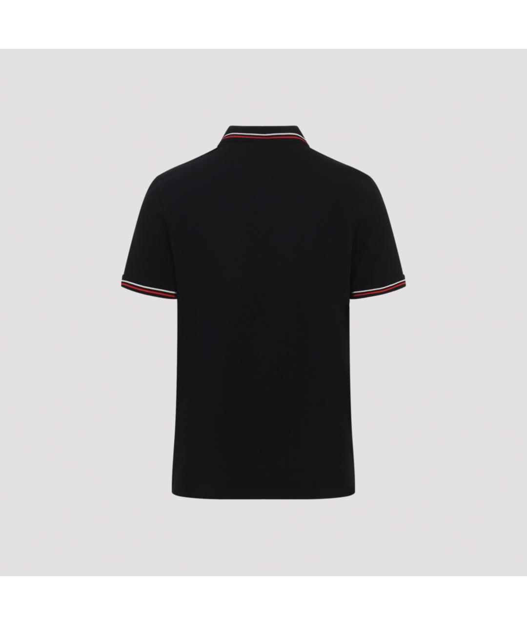 VALENTINO Черное хлопковое поло с коротким рукавом, фото 4