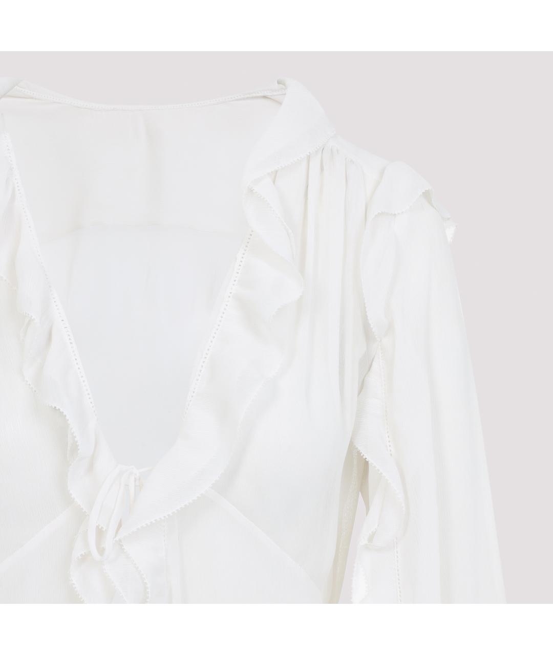 ALBERTA FERRETTI Бежевая синтетическая блузы, фото 5