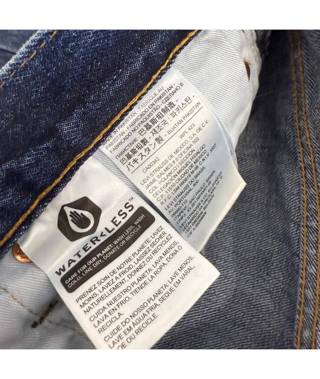 LEVI'S Синие хлопковые прямые джинсы, фото 6