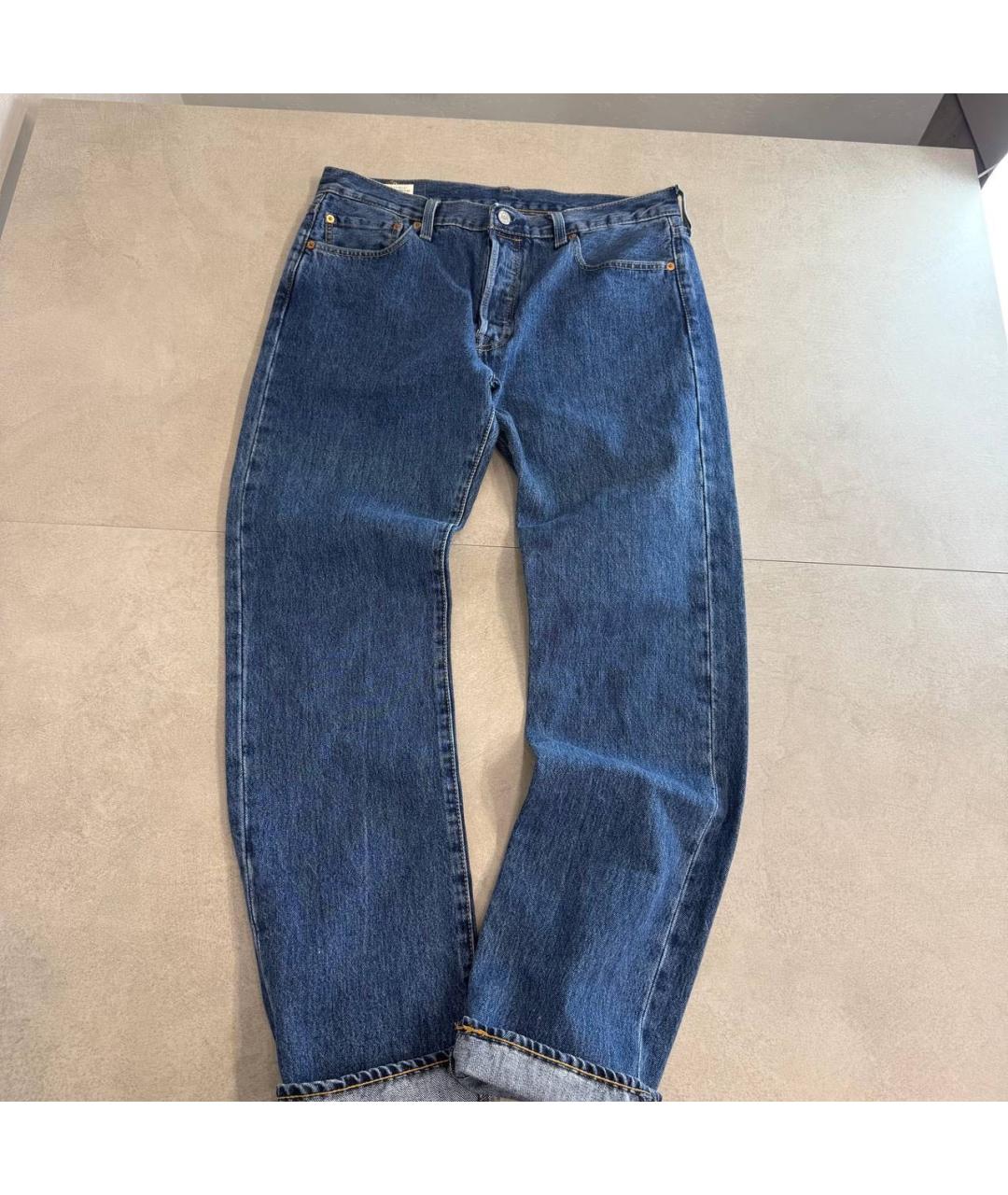 LEVI'S Синие хлопковые прямые джинсы, фото 9