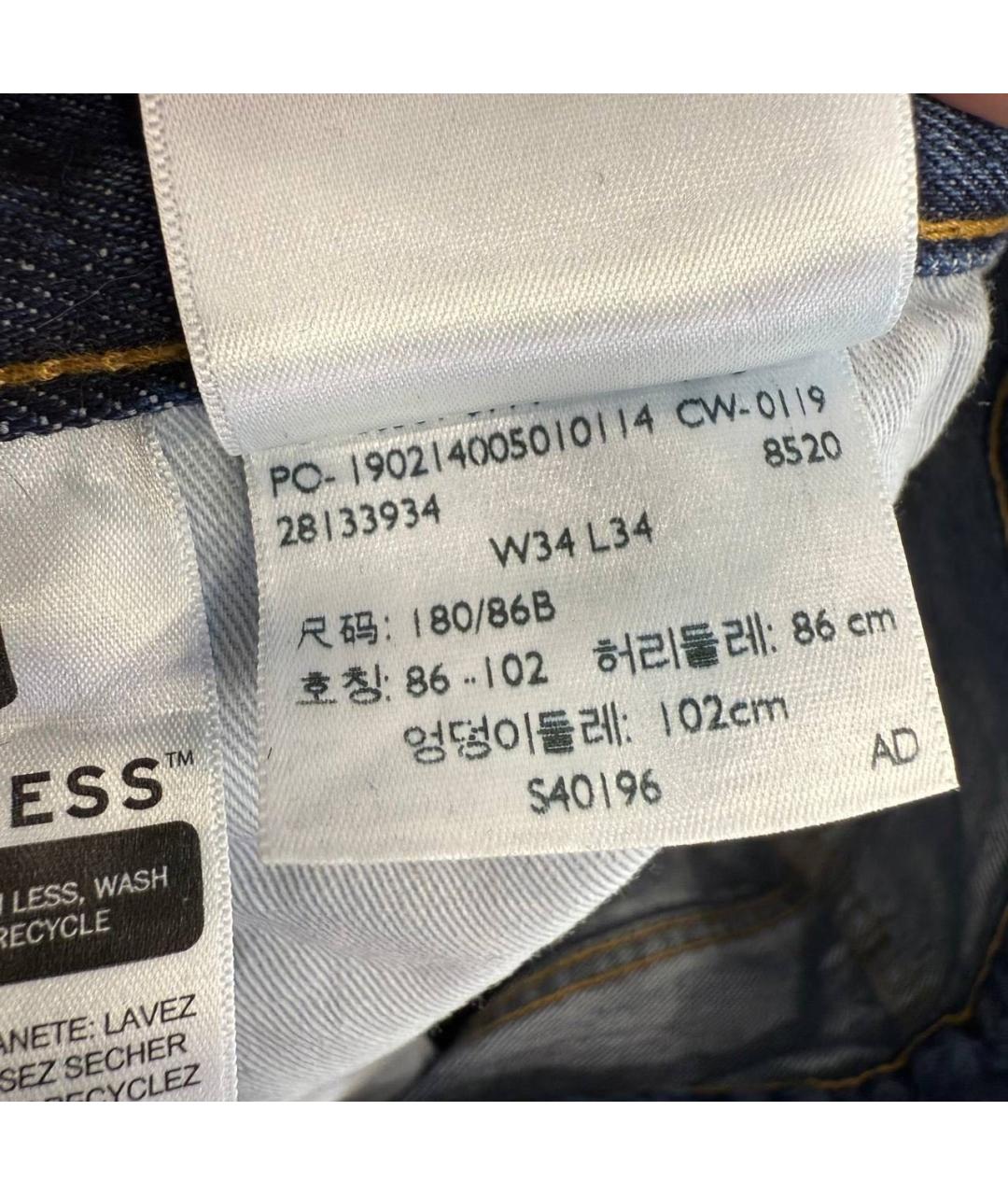 LEVI'S Синие хлопковые прямые джинсы, фото 7