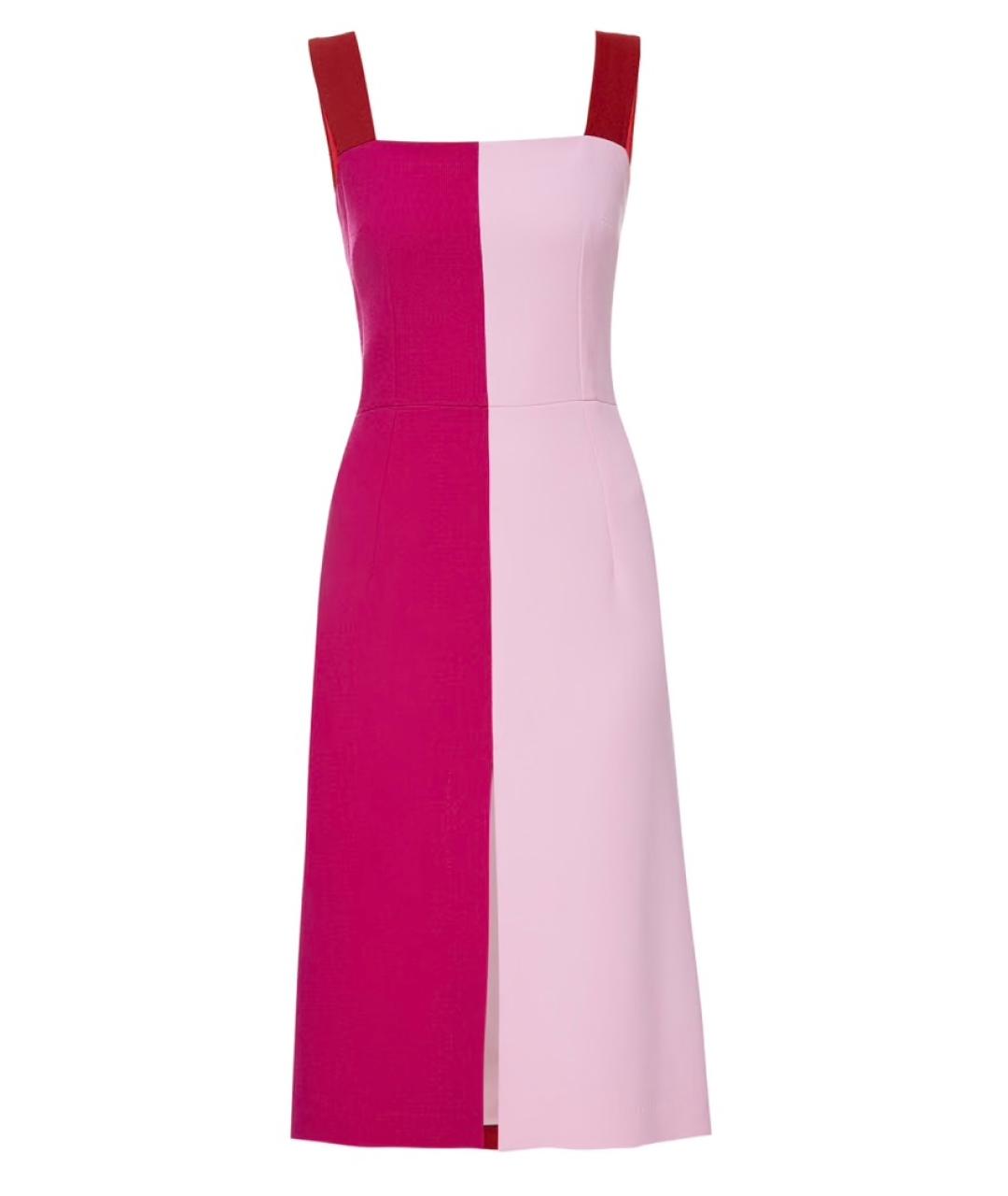 DOLCE&GABBANA Розовое шерстяное коктейльное платье, фото 7