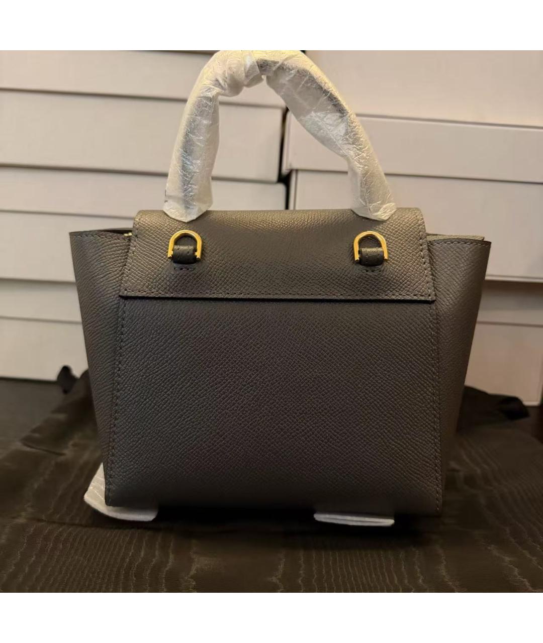 CELINE Серая кожаная сумка через плечо, фото 3