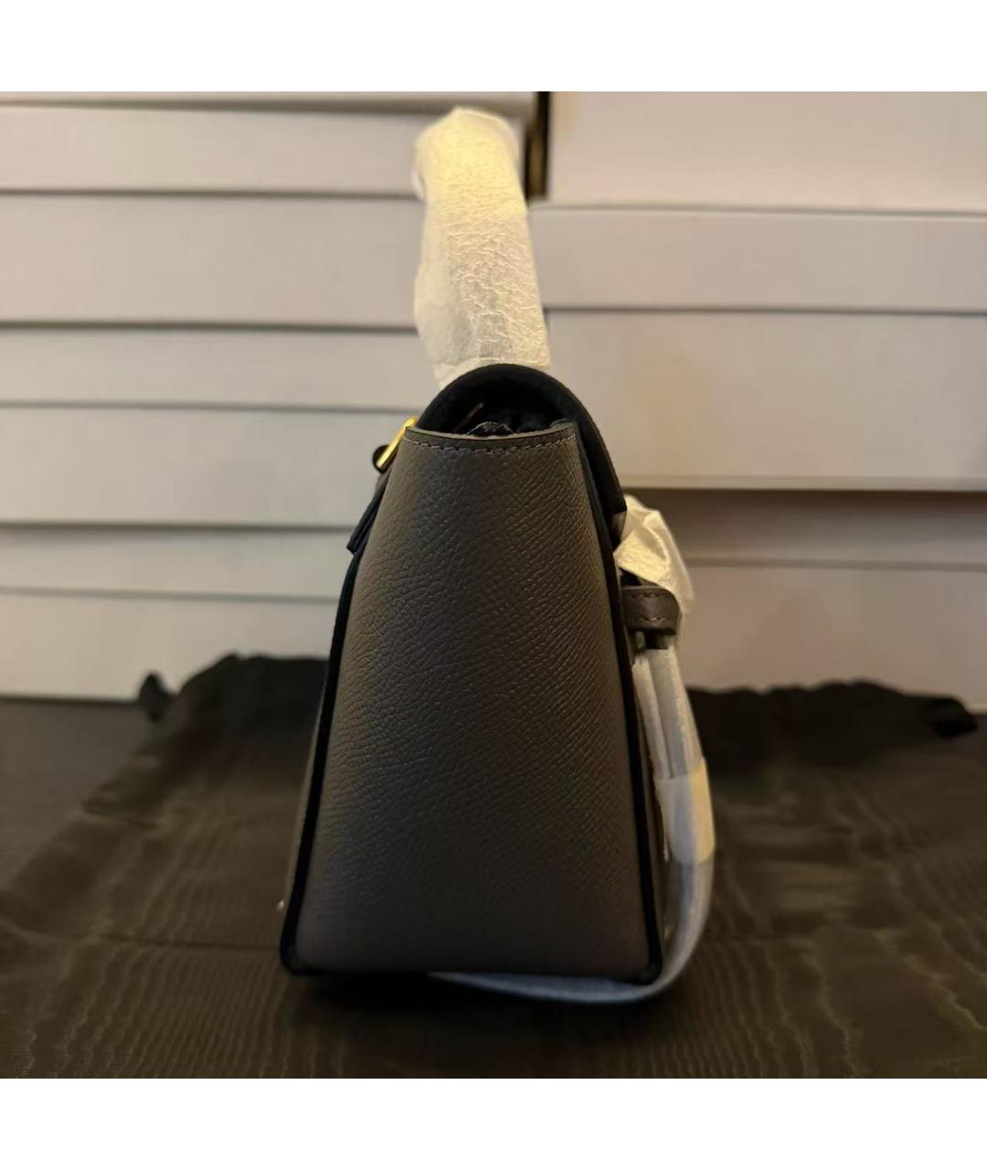 CELINE Серая кожаная сумка через плечо, фото 4