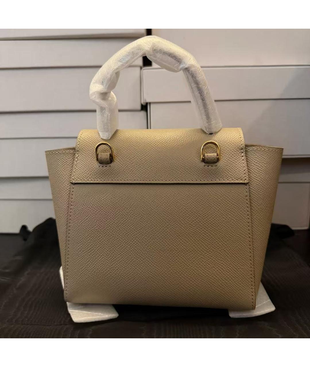 CELINE Бежевая кожаная сумка через плечо, фото 4