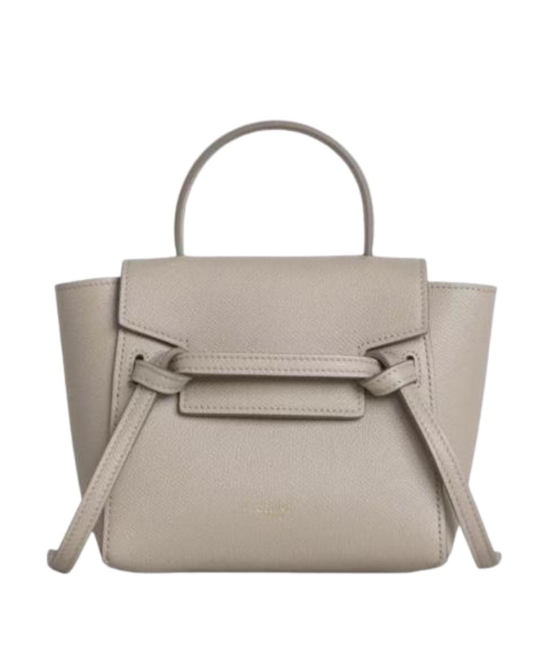 CELINE Бежевая кожаная сумка через плечо, фото 1