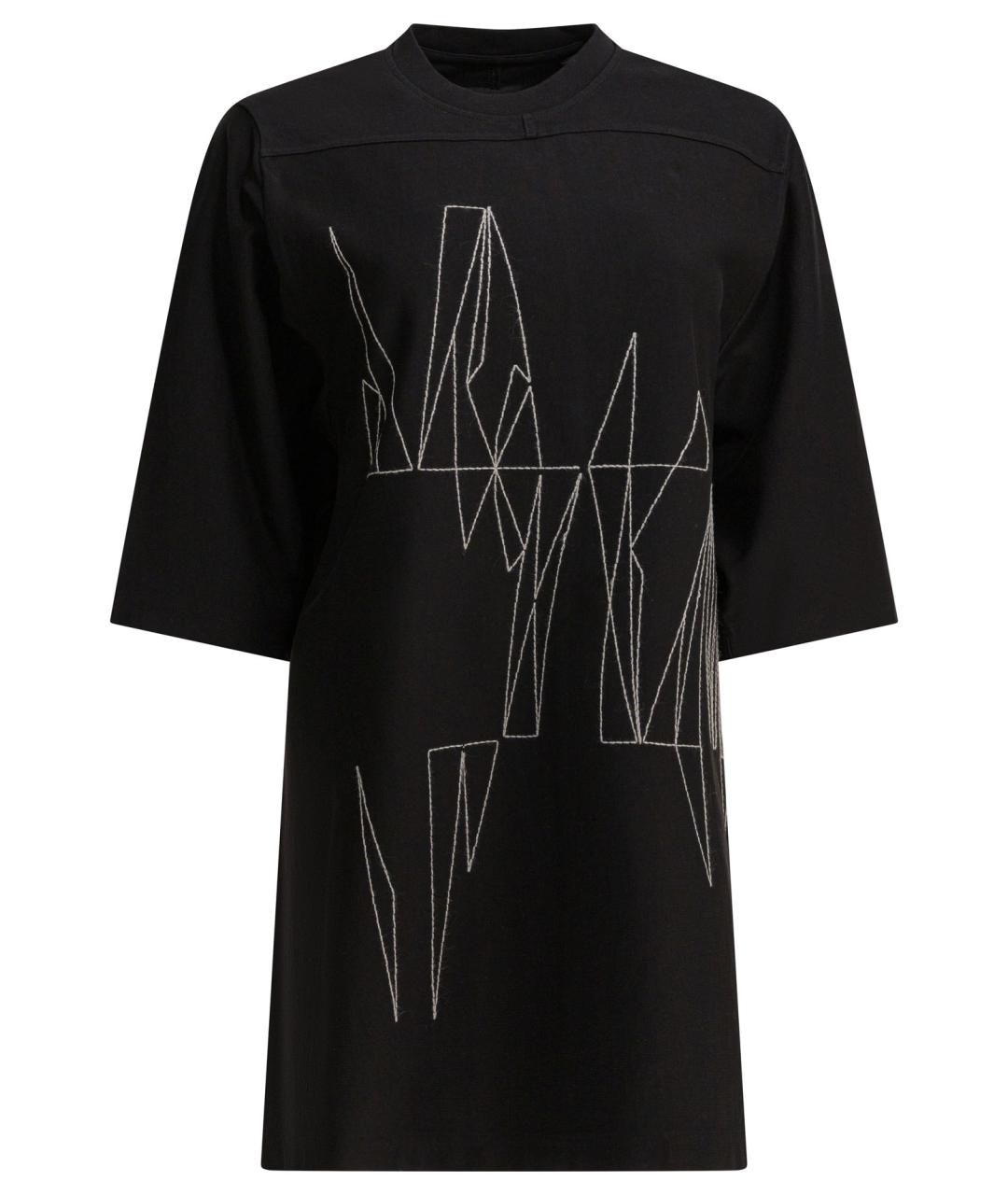 RICK OWENS Черная хлопковая футболка, фото 1