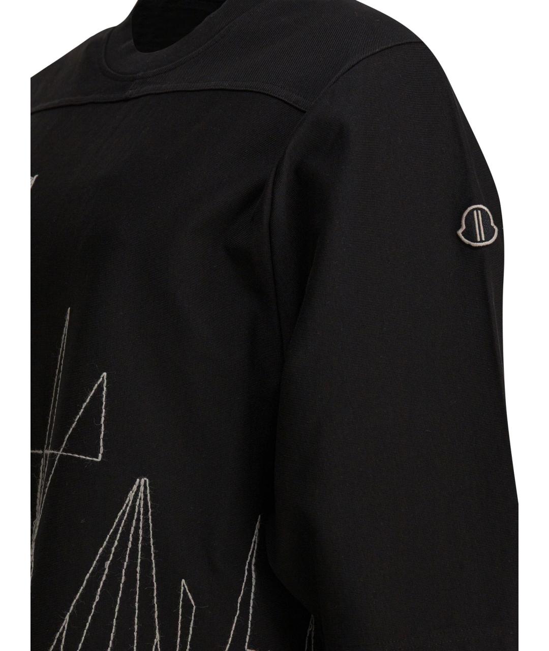 RICK OWENS Черная хлопковая футболка, фото 4