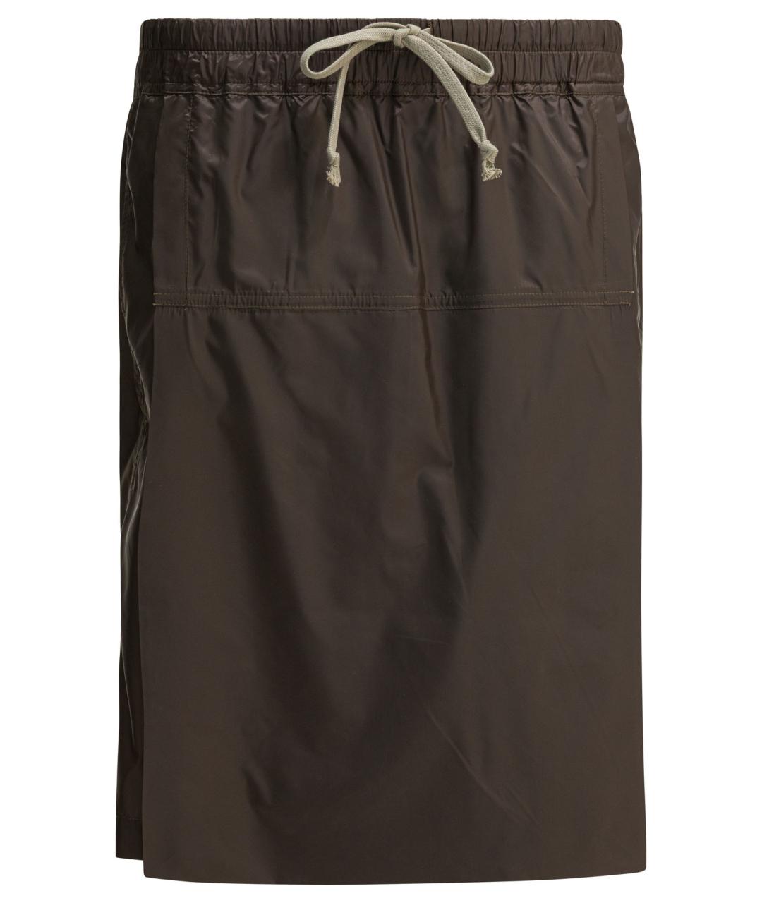 RICK OWENS Коричневые полиэстеровые шорты, фото 1