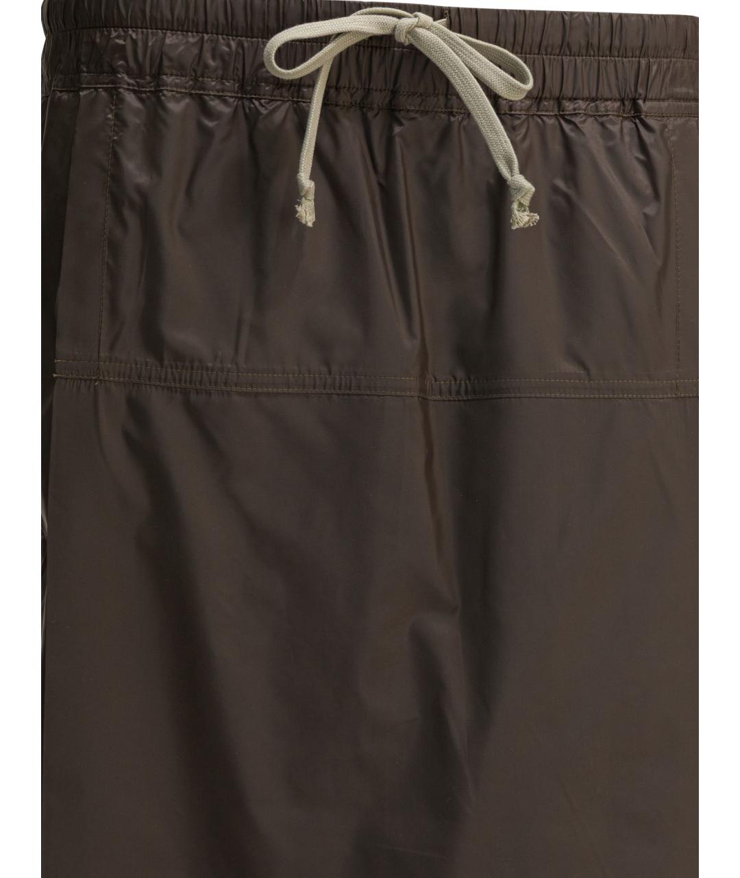 RICK OWENS Коричневые полиэстеровые шорты, фото 3