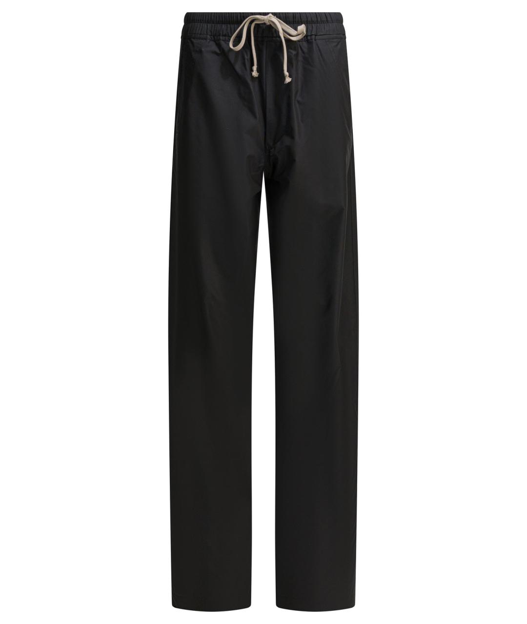 RICK OWENS Черные полиэстеровые прямые брюки, фото 1