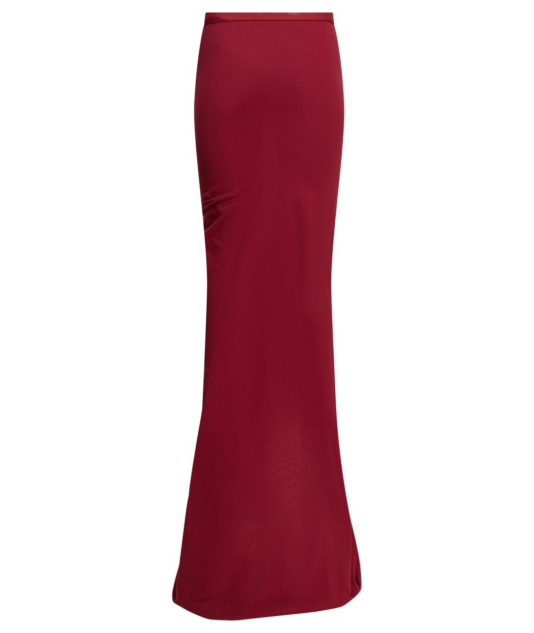 RICK OWENS Красная хлопковая юбка макси, фото 2