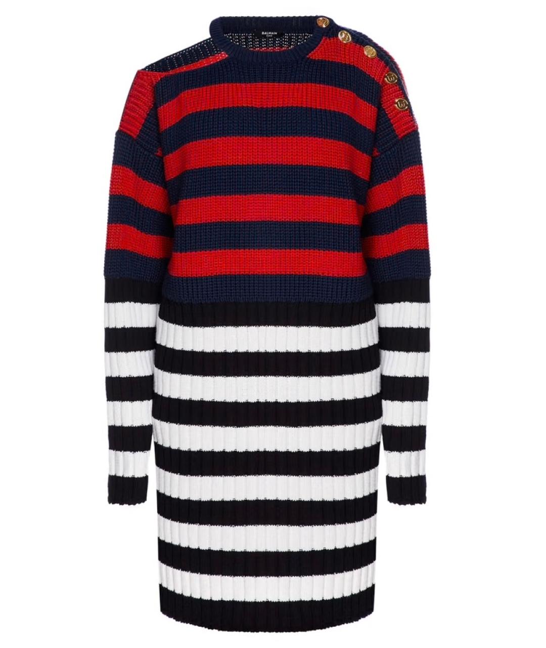 BALMAIN Мульти шерстяное повседневное платье, фото 6