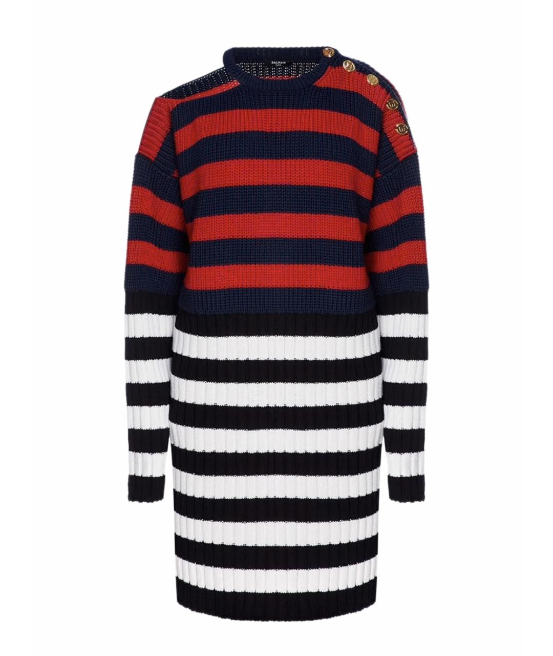 BALMAIN Мульти шерстяное повседневное платье, фото 1