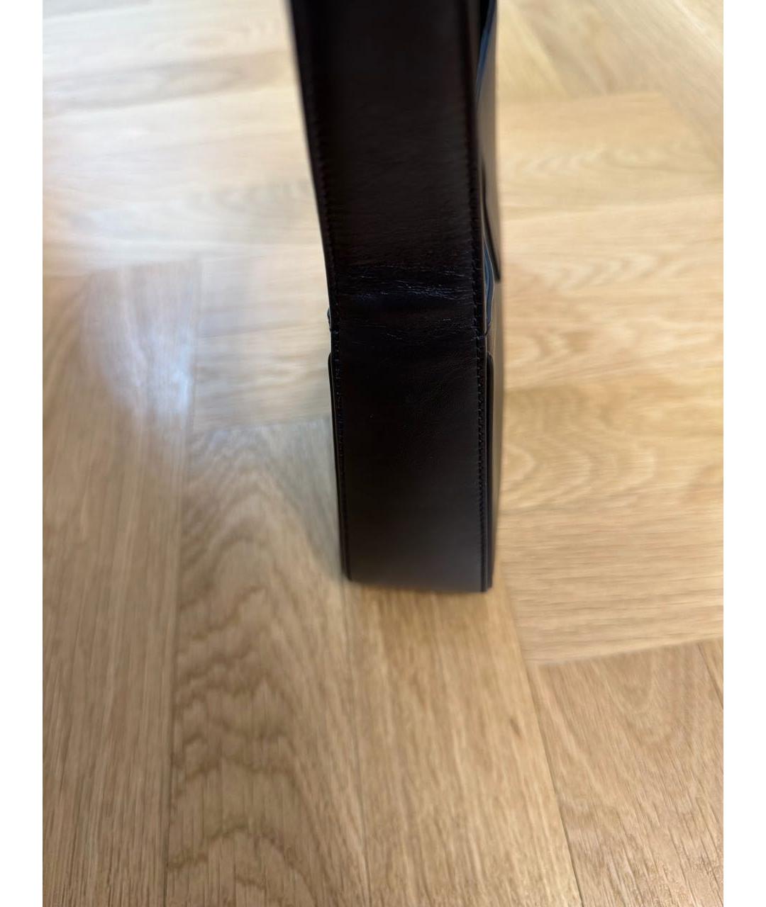 SAINT LAURENT Черная кожаная сумка с короткими ручками, фото 3