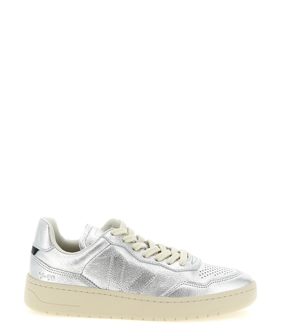 VEJA Серебряные кожаные кроссовки, фото 1