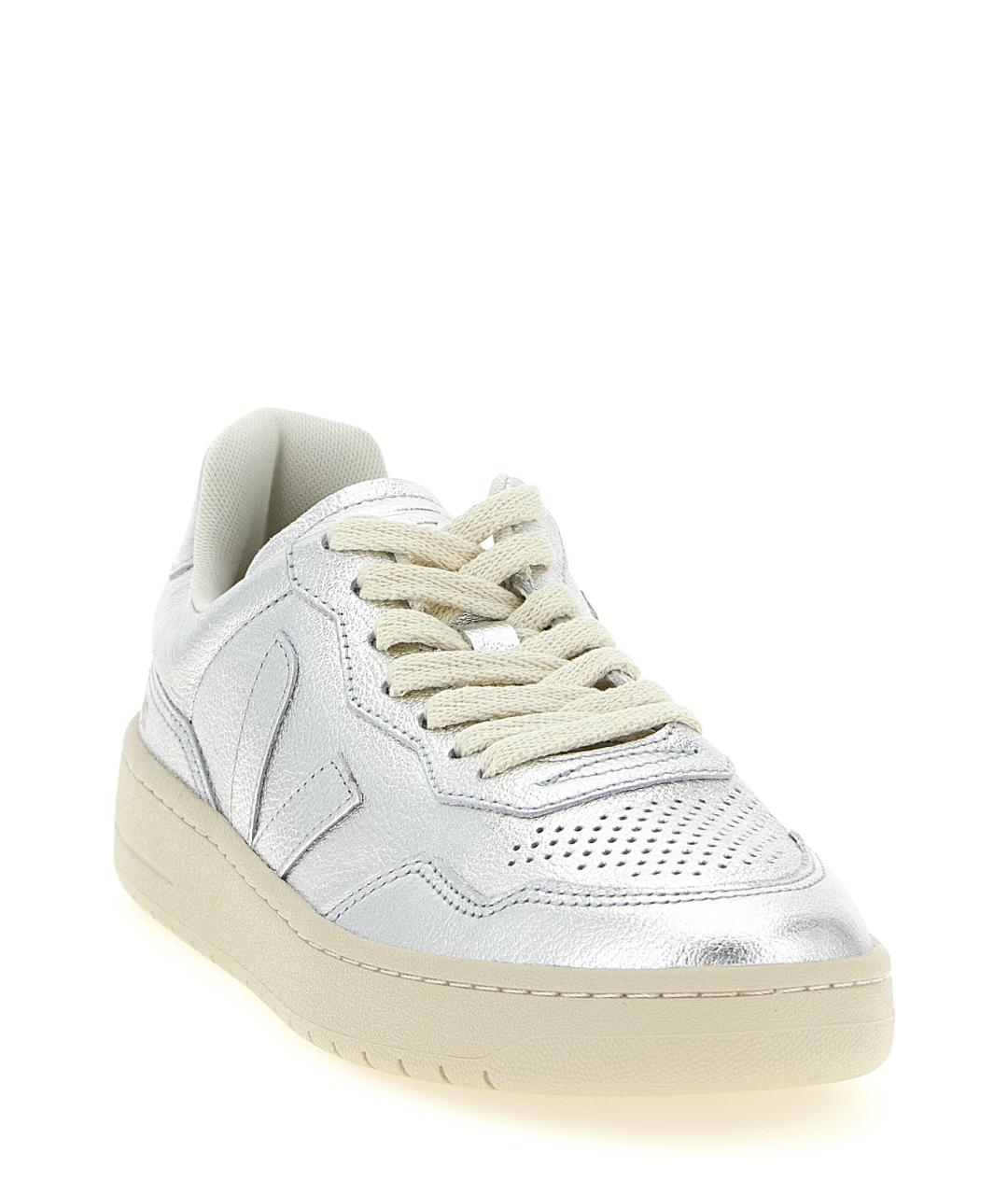 VEJA Серебряные кожаные кроссовки, фото 2