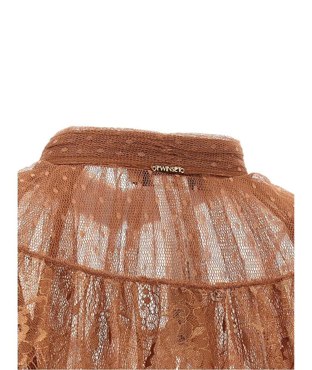 TWIN-SET Коричневая полиэстеровая блузы, фото 4