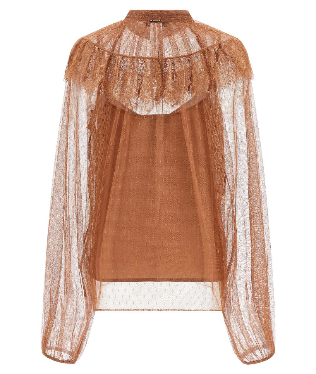 TWIN-SET Коричневая полиэстеровая блузы, фото 2