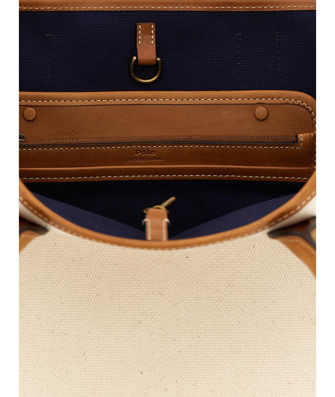 POLO RALPH LAUREN Коричневая хлопковая сумка тоут, фото 4