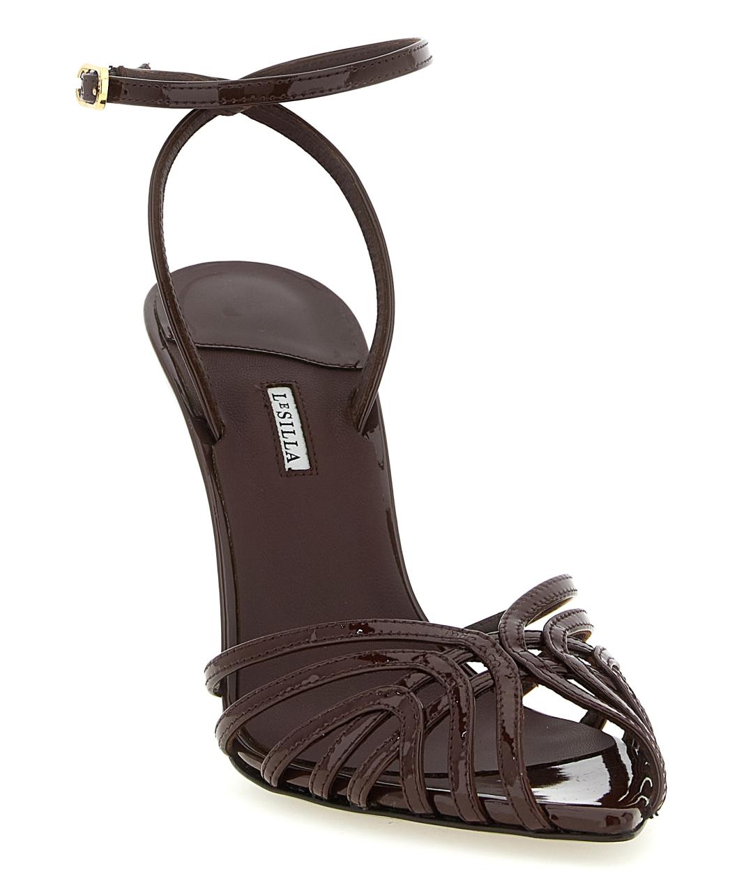 LE SILLA Коричневые кожаные босоножки, фото 2