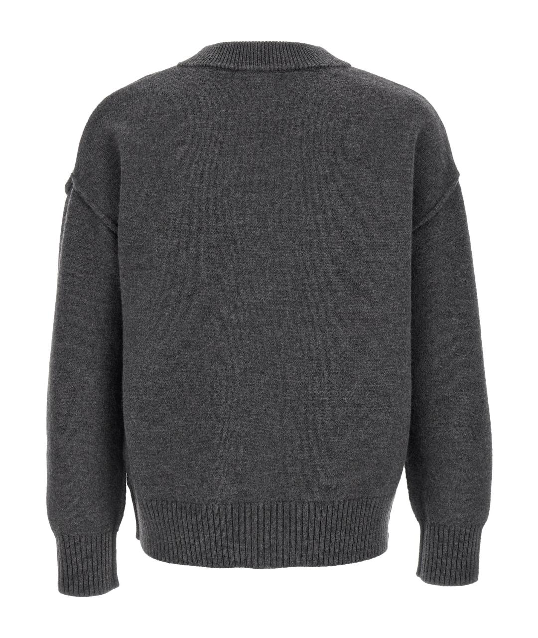 Ami Paris Серый шерстяной кардиган, фото 2