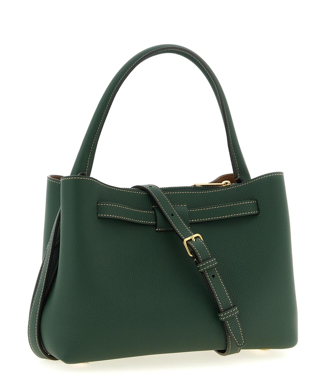 TOD'S Зеленая кожаная сумка тоут, фото 2